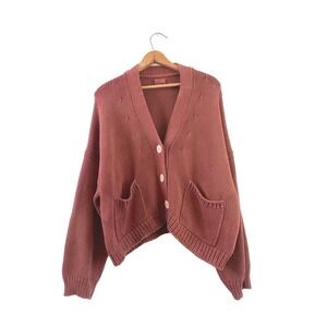 Naturally Over-dyed babaa Cardigan No19 Cotton - One of a kind color - OS